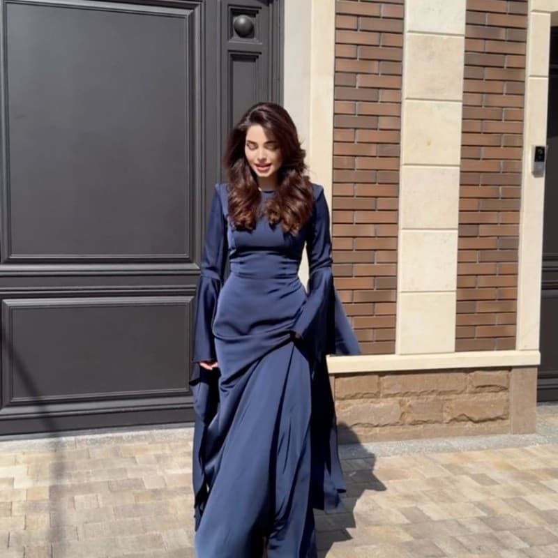 Women's Clothing Autumn And Winter Big Swing Sleeve Evening Dress