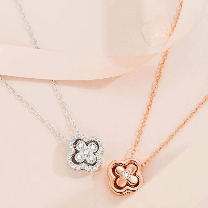Meet the lucky four leaf clover necklace detachable a four wear pendant female smart fashion clavicle chain