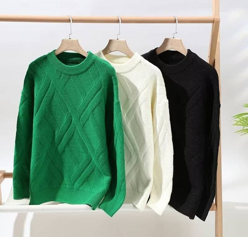 Men's Clothing High End Heavy Sweater Warm Knitted Sweater Bottoming Shirt