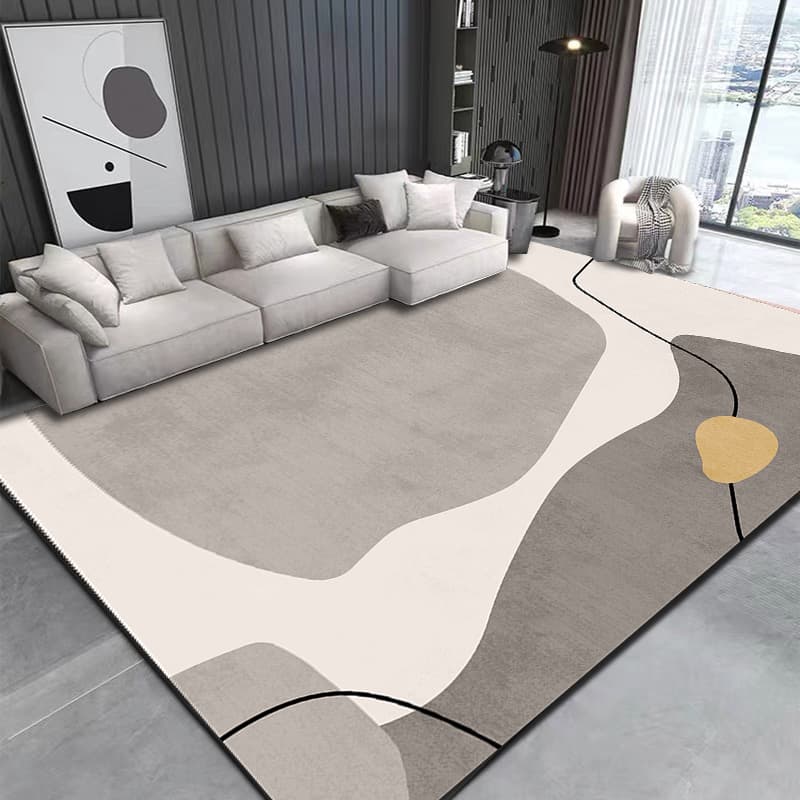 Living Room Rug Large-sized Rug With Geometric Pattern Bedroom Rug Plush Thickened Machine Washable Thickened Rug Bedside Rug Interior Decorative Rug