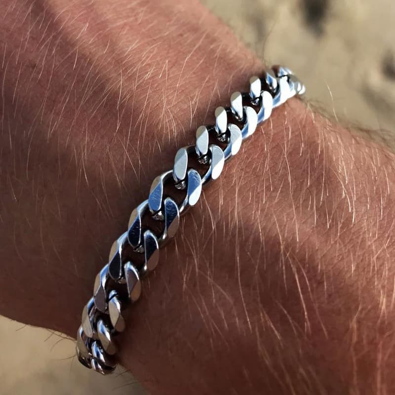 men's titanium steel bracelet cross-border six-sided grinding Cuban bracelet simple personalized bracelet trendy earth cool jewelry