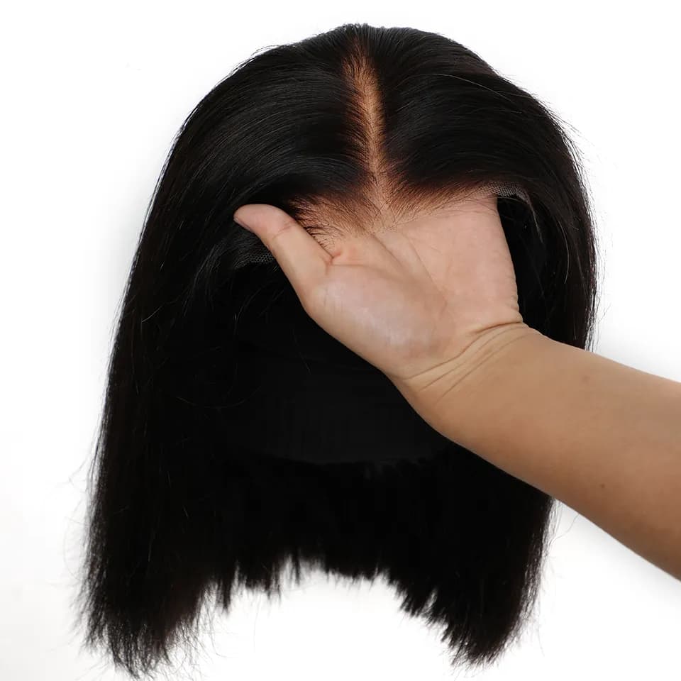 Wear And Glueless Hair Wig HD Straight Short Bob Closure Plucked Human Wigs Pre Cut Lace Ready To Go