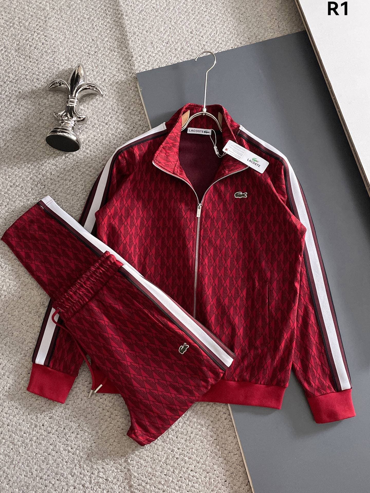 Costume décontracté tendance en crocodile français avec fermeture éclair et plusieurs couleurs assorties, style décontracté et polyvalent