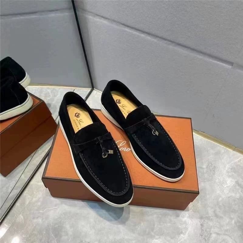 Chaussures en peau de mouton LP Lefu pour femmes, chaussures simples à un pied, style britannique décontracté avec boucle à pompon et bouche prof