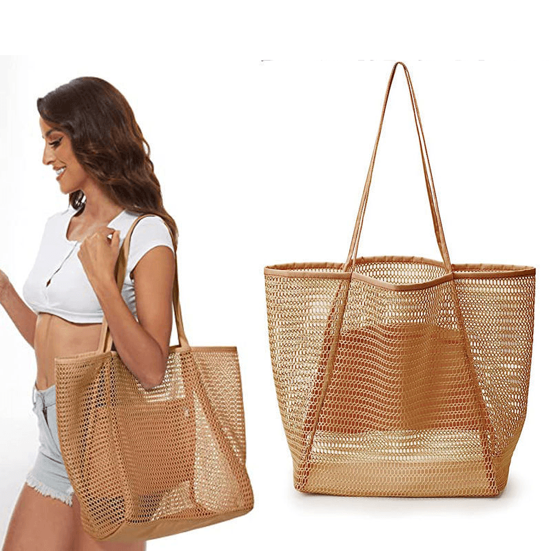 Netted Beach Bag Satchel Stylish Lightweight Bag Large Capacity Beach Bag