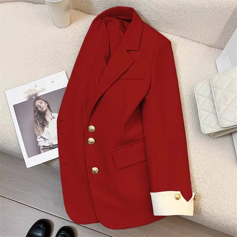 Women's Clothing New High end Design Blue Suit Jacket Casual Small Suit