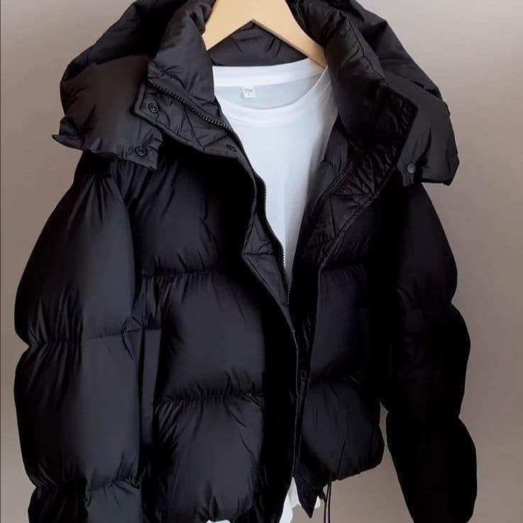 2025 New Short Down With Hood, Thickened Coat, Loose Fashionable Winter Cotton Padded Jacket