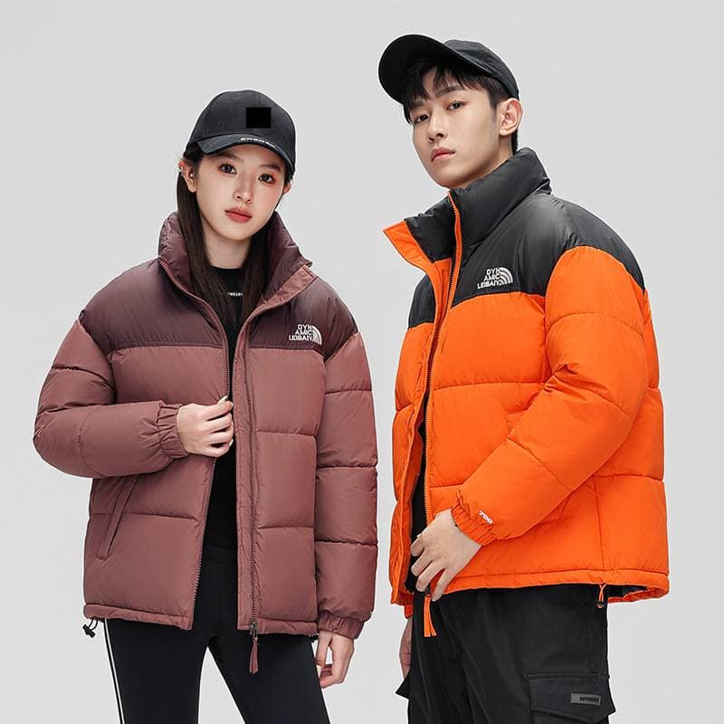 Unisex Color-Block Puffer Jacket - Warm Winter Coat With 3D Patterns, Relaxed Fit, Lightweight & Stylish For Men And Women