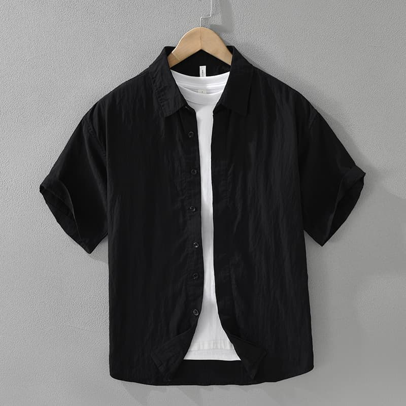 Simple And Fresh Short Sleeved Shirt For Men, Fashionable And Versatile, Artistic And Casual Loose Top