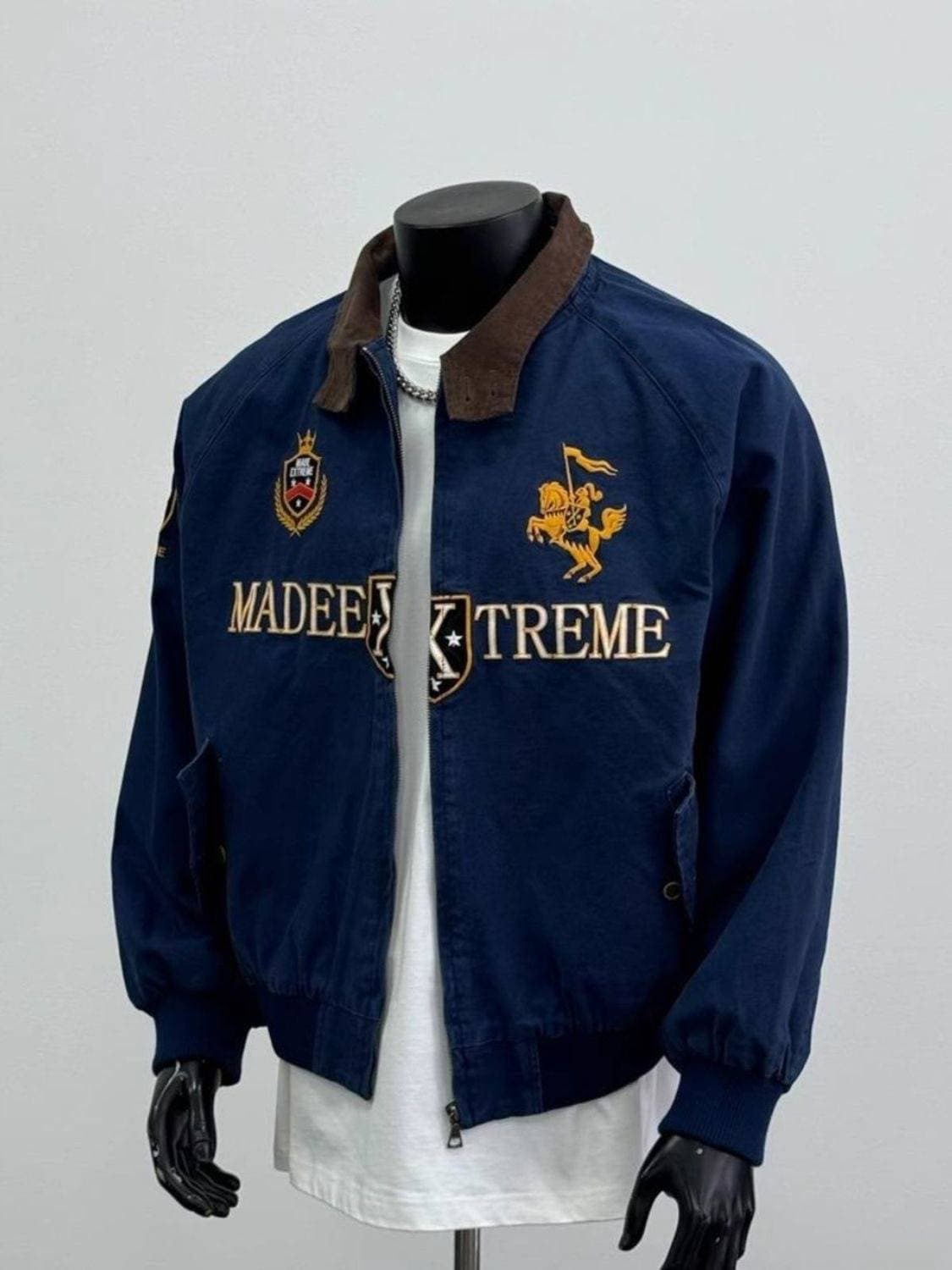 Retro Harrington Jacket | Vintage-Inspired Bomber With Embroidered Detail | Streetwear Oversized Zip-Up Coat (Men & Women)