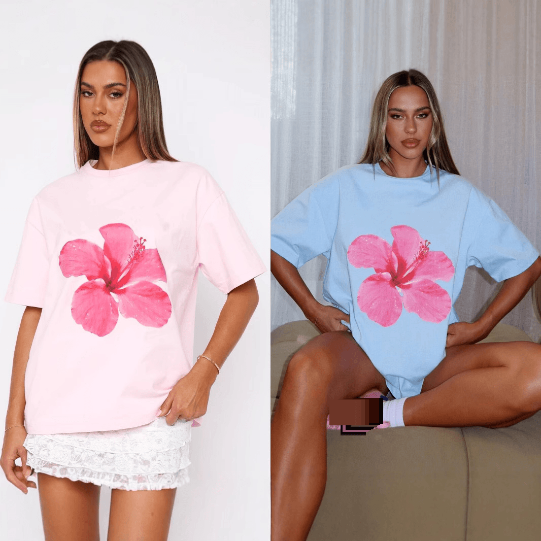 Women’s Clothing New Casual Loose Printed Flower Short Sleeved Women's T Shirt