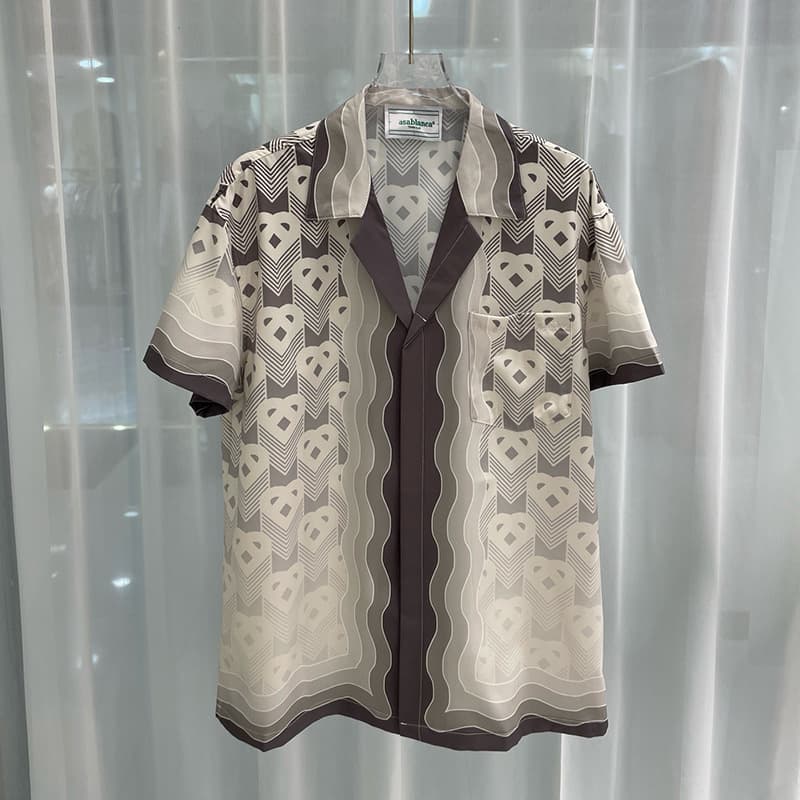 Men's Clothing Trendy 3D Digital Print Casual Shirt Short Sleeve Cotton Casual Shirts Polyester Black Blue White Fashion Clothing