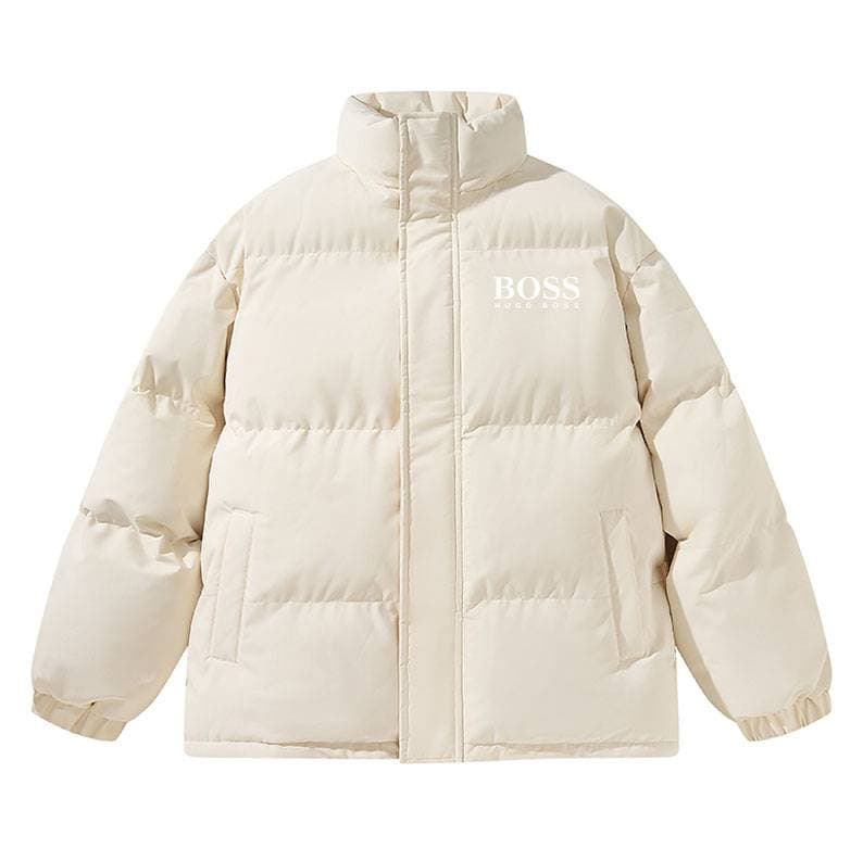 Manteau en coton simple à col montant, décontracté, tendance, marque épaisse, résistant au froid et chaud
