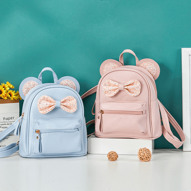 Little Girl Fashion Cute Multi-function Backpack Children Travel Out Bow Kindergarten Baby Backpack