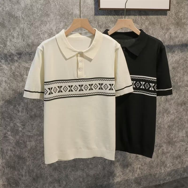 Men's Clothing Summer new short sleeved knitted Polo shirt men's fashion trend design niche versatile casual T shirt top trend
