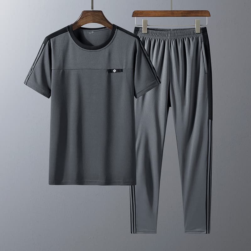 Men's Clothing Middle aged and elderly sports suits men's summer casual suits men's dad's summer short sleeved trousers factory direct sales