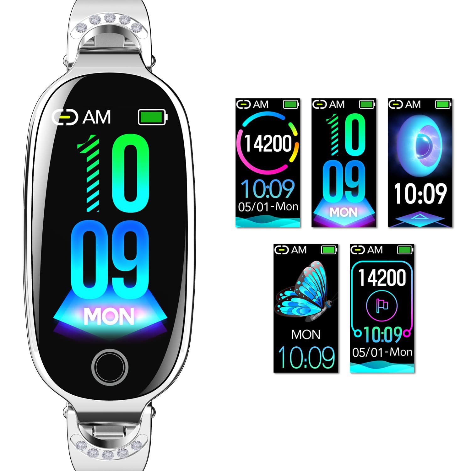 F81 Fashion Women's Smart Watch Non Invasive Blood Sugar Menstrual Period Reminder Heart Rate Blood Pressure Monitoring Sports Bracelet