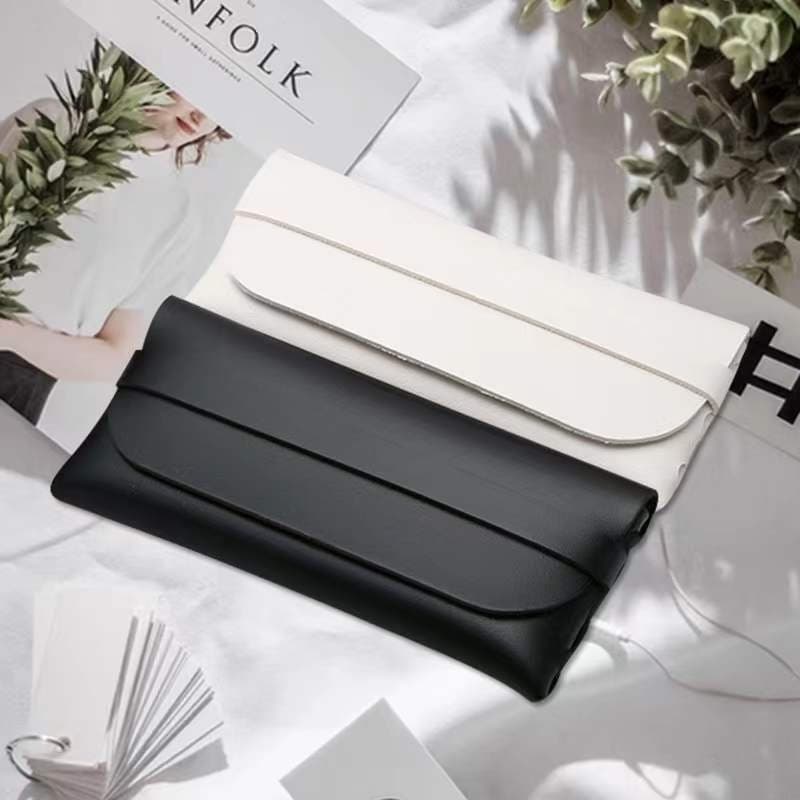 Leather Handmade Glasses Case Durable Portable Card Strap Sunglasses Bag Pvc Leather Glasses Soft Bag Glasses Leather Case