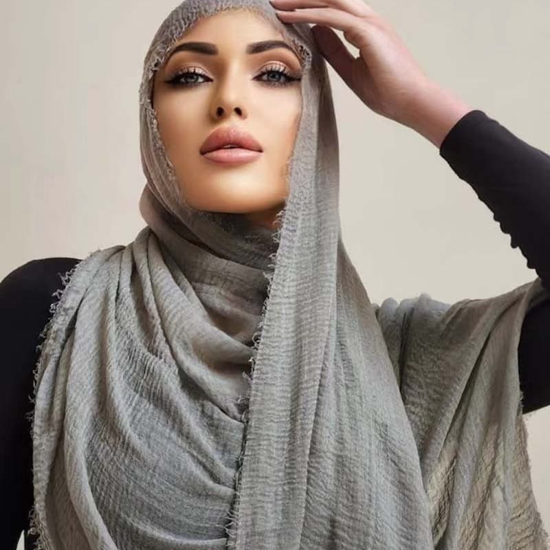 180 * 90cm Cotton And Monochrome Solid Color Bubble Blankle Scarf Shawl Headscarf Ins