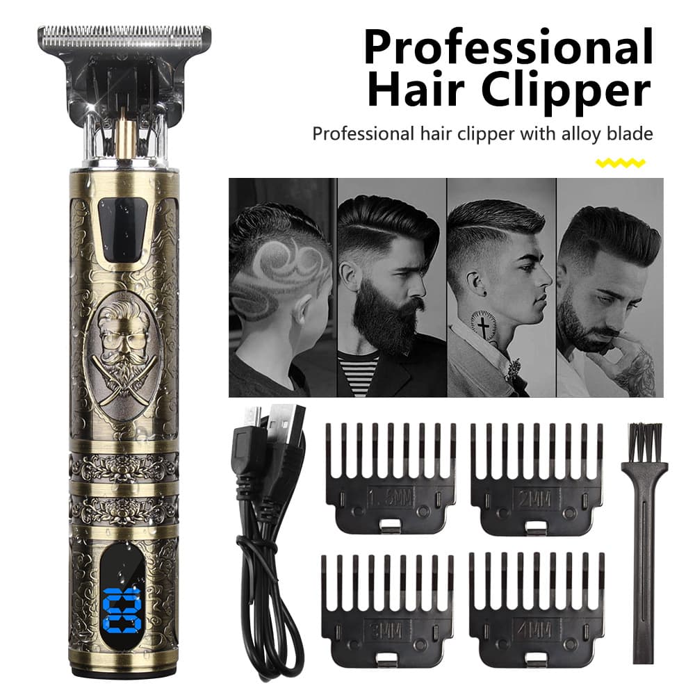 Rechargeable electric hair clippers carving gentleman new hair salon home hair clipper T9 oil head hair clipper bald artifact