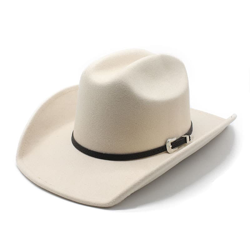 European, American And Western Cowboy Hats Men's And Women's Fashion One-word Woolen Top Hat Ethnic Style Tibetan Cowboy Hat