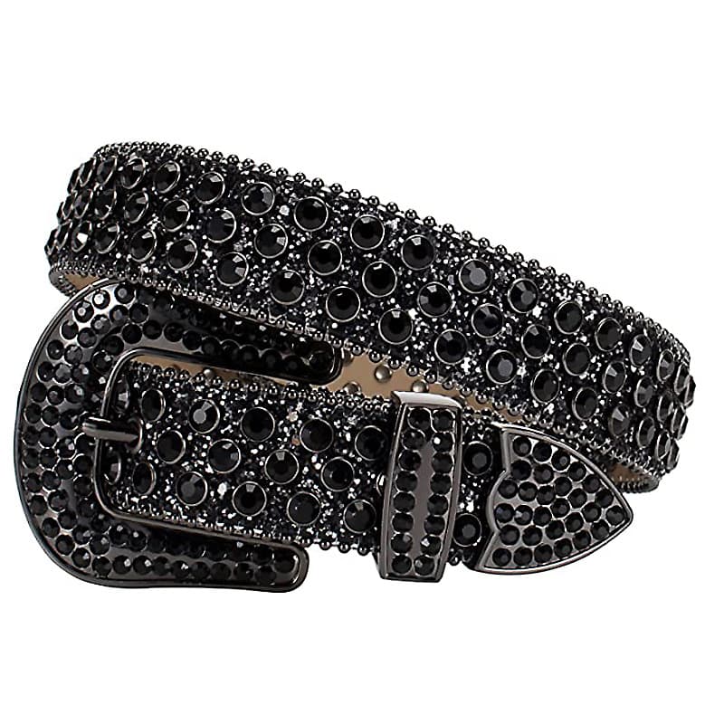 Men And Women's Inlaid With Rhinestone Crystal Shiny Punk Hip-hop PU Belt, Jeans, Dress Belt