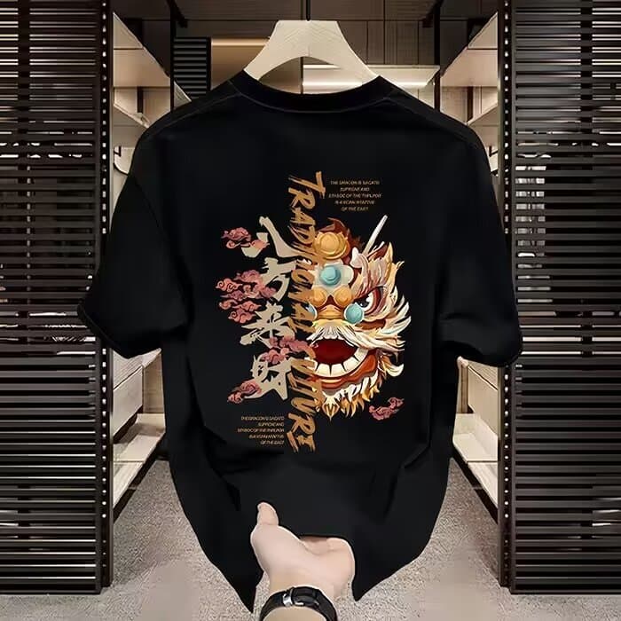 T-shirt d'été à manches courtes pour femme, collection tendance, coupe ample et décontractée, imprimé, manches courtes, noir.