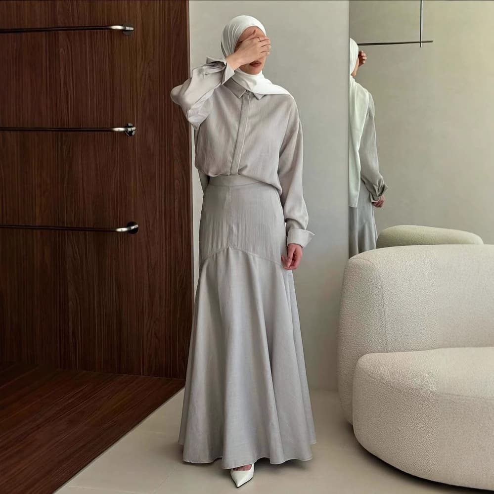 Women's Clothing 2025 New Fashion Temperament Long Sleeved Shirt Slim Skirt Two Piece Suit