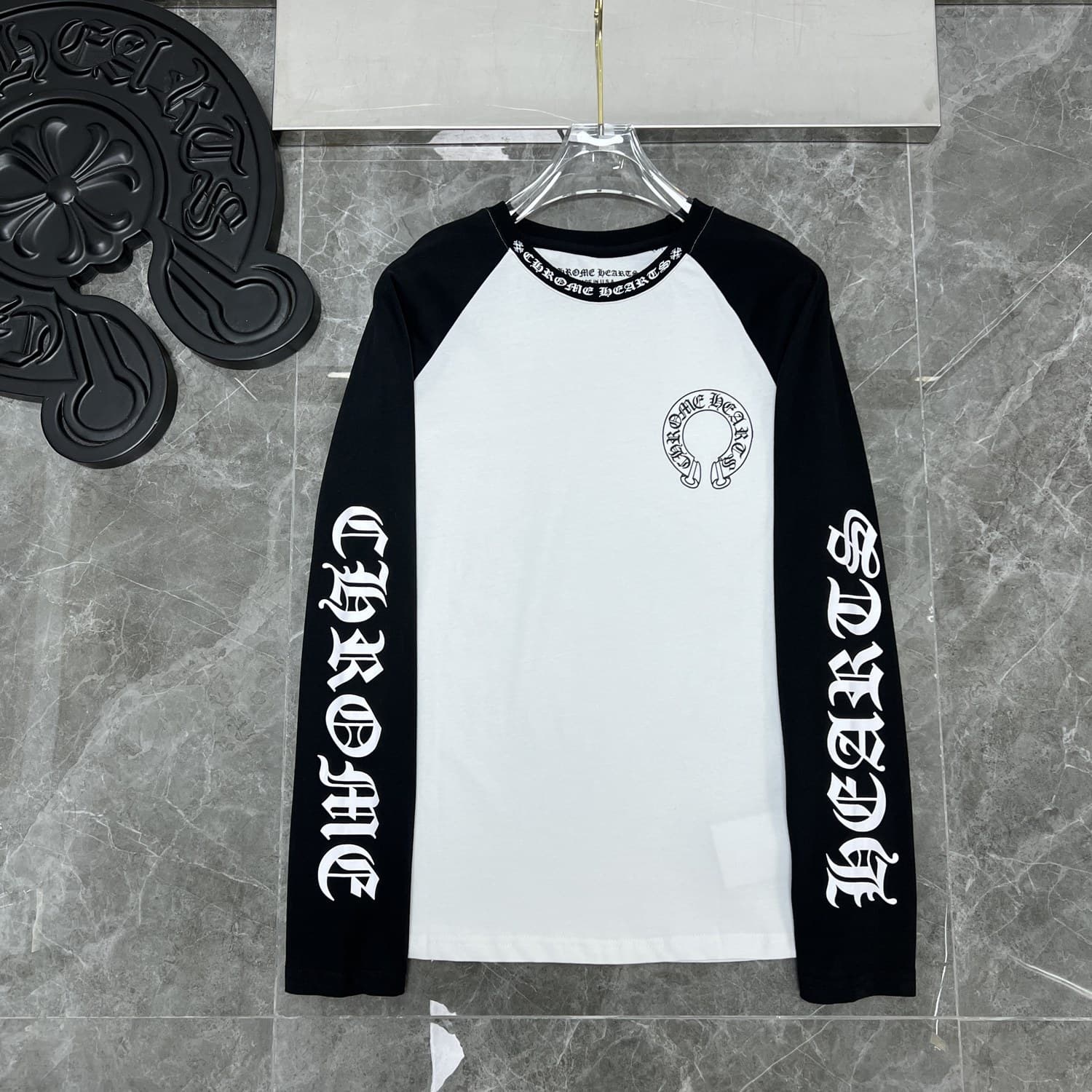 T-shirts à manches longues pour hommes, décontractés, amples et tendance, de marque, très populaires, imprimés fer à cheval sanskrit, manches l