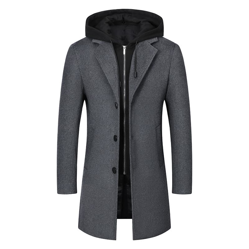 Men's Clothing new autumn and winter men's woolen coats wool fashion casual business men's jacket mid length tops for men