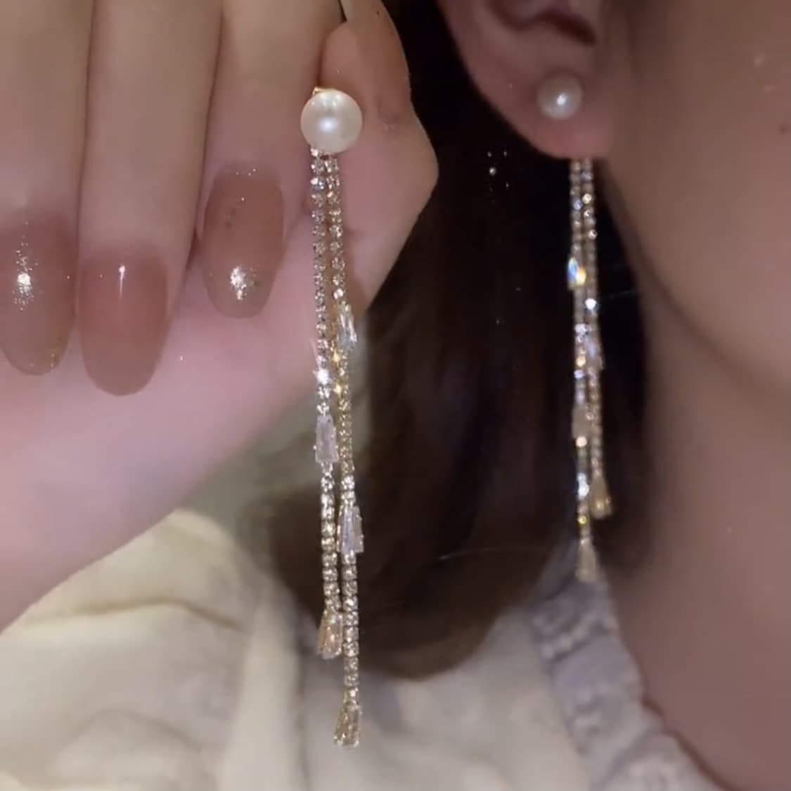 Dangle Long Earrings For Her, Dangle Long Elegant Jewelry, Evening, Travel Celestial - Design 310