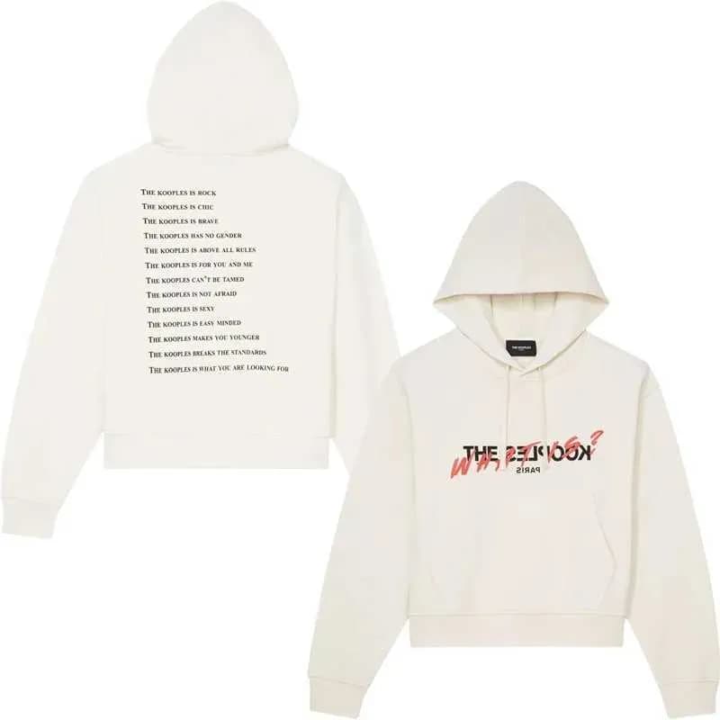 Sweats à capuche pour hommes, sweats, hiver, printemps, Kooples, marque, style, marée, pull, motif lettre, imprimé, femme, quotidien, polyvalent