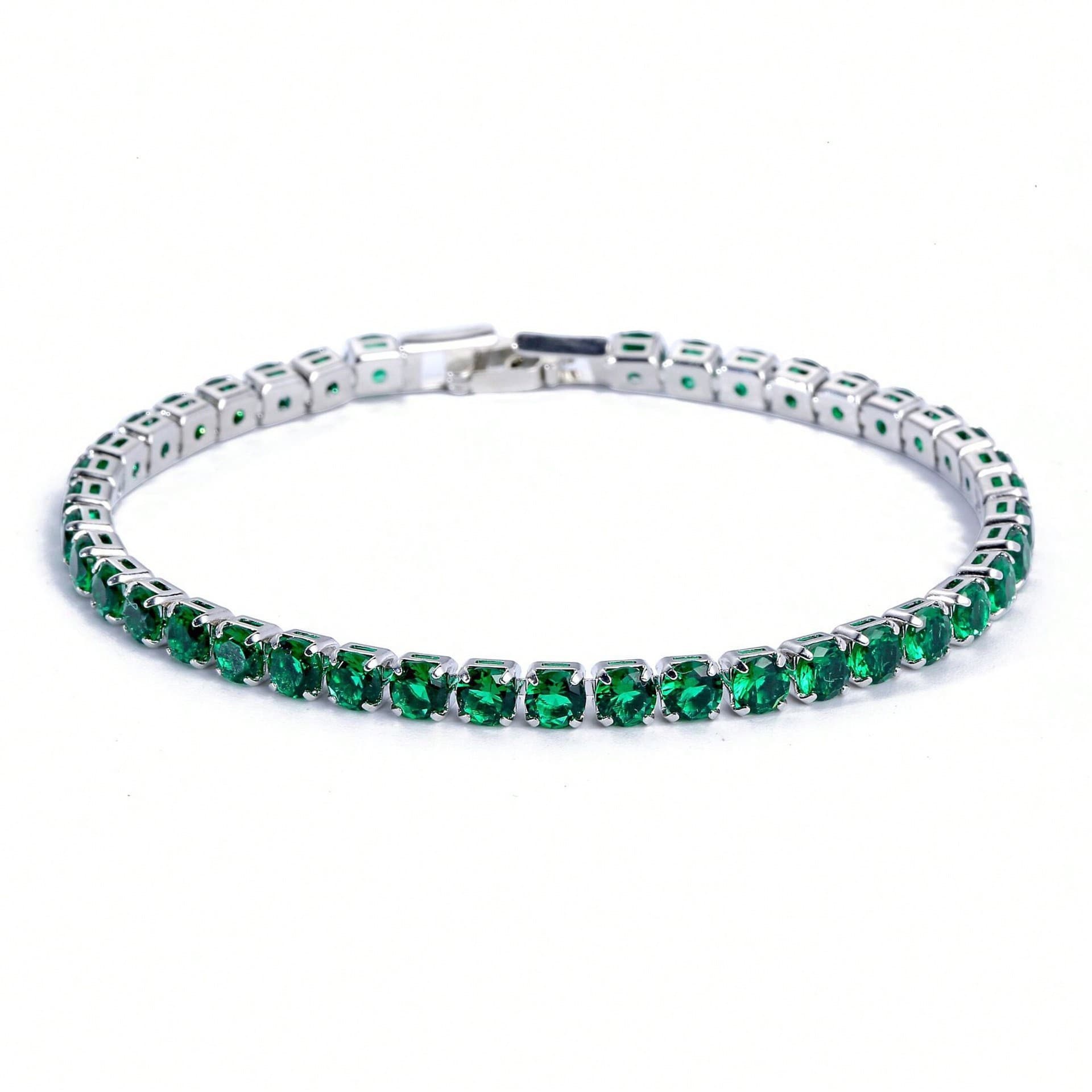Copper micro inlaid 4.0 zircon bracelet high end light luxury hand jewelry simple tennis chain women