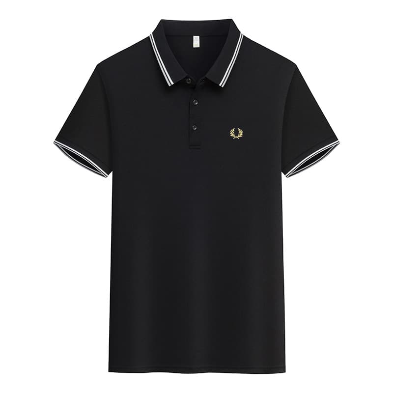 Polo décontracté American High Street POLO à pointes de blé à manches courtes pour hommes Tendance estivale Hauts amples et confortables tout-as