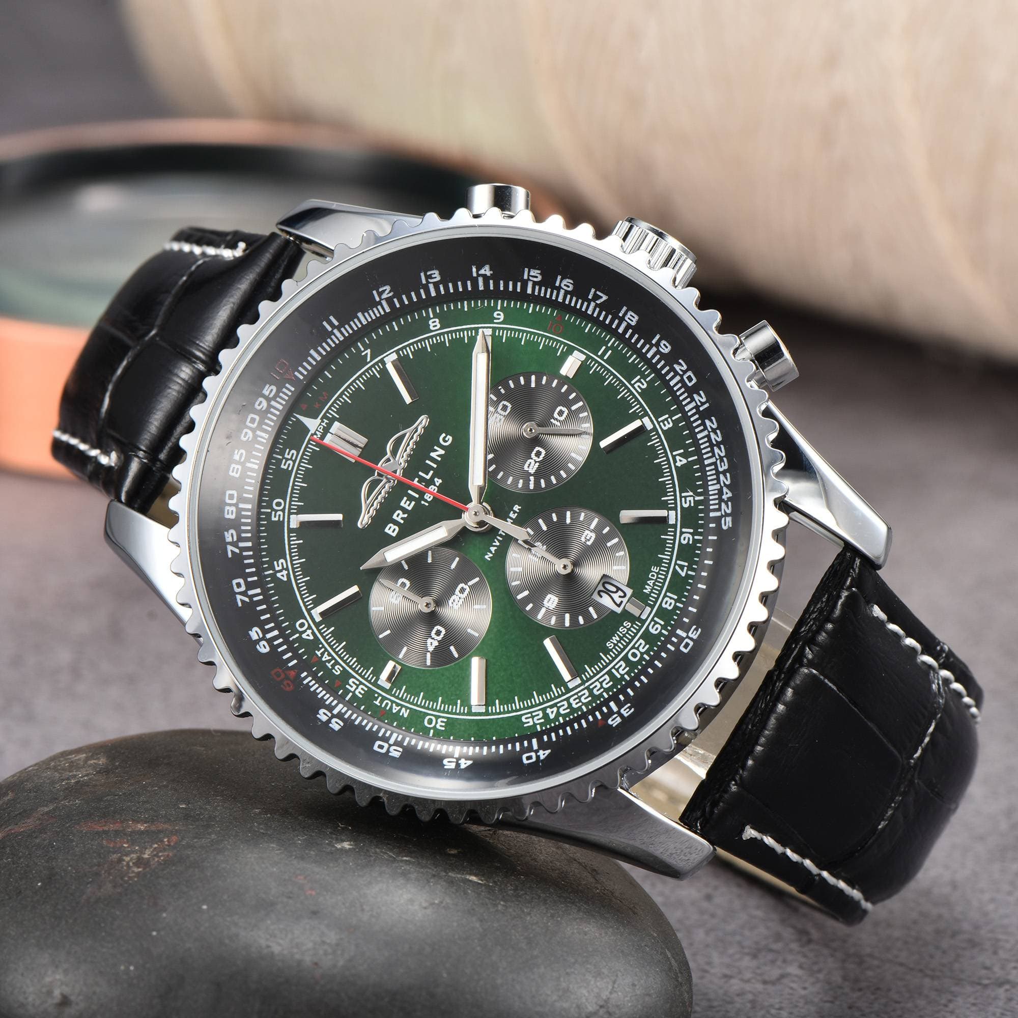 Chronographe d'aviation montre mécanique hommes cadran panda généreux mode modèles d'affaires classiques