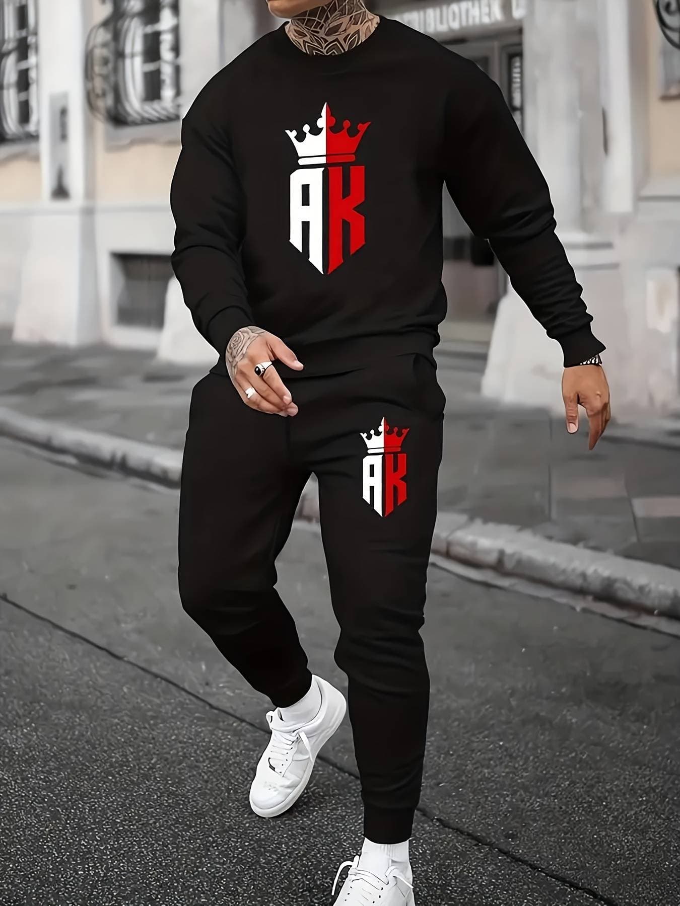 New American Retro Washed Long Sleeved Hooded Shirt Loose Casual Trousers Fashionable Japanese Sweater Suit