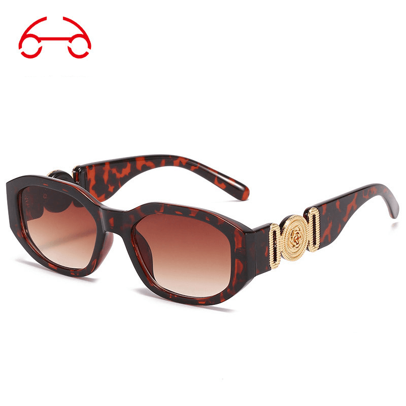 Two Circles New Small Square Frame Head Decoration Sunglasses Personality Trend Polygon Glasses