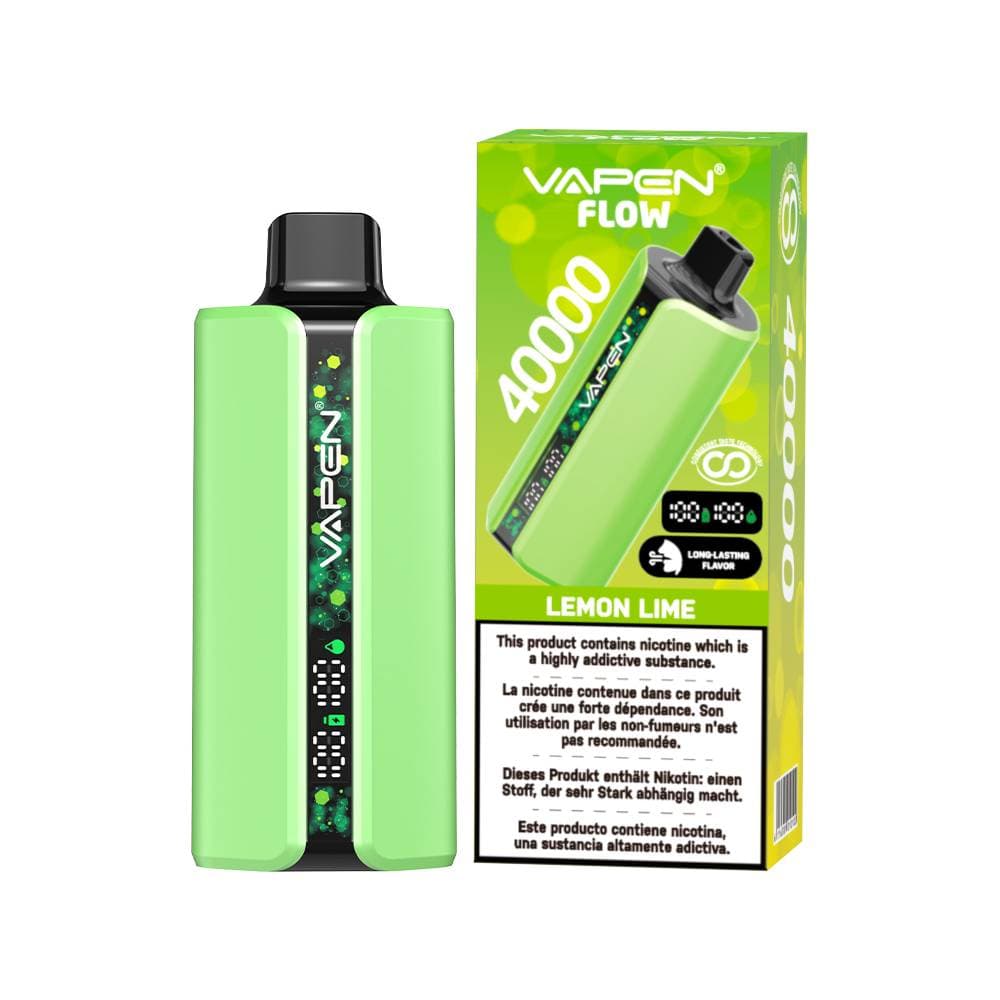 1 stylo vape jetable Vapen Flow 40 000 bouffées | Cigarette électronique fruitée 40 000 bouffées avec affichage numérique, vape longue durée