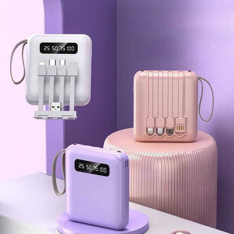 Mobile phone charging power mini with cable charging treasure 5000/10000/20000 mA high capacity compact portable gift mobile power