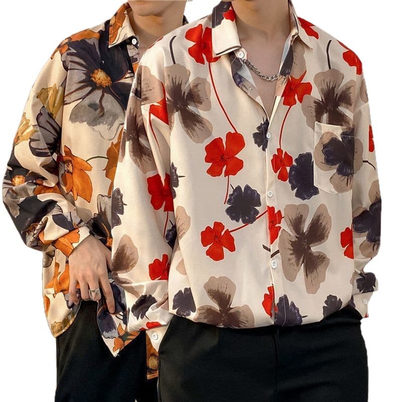 Very Fairy For Men, Spring And Autumn Fun Printed Long Sleeve Shirt, Hong Kong Style Loose Fashion Casual Shirt Jacket