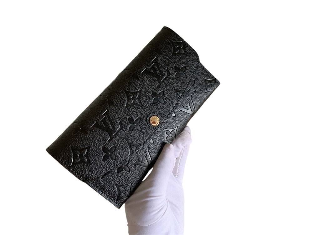 Emily Alphabet en relief fermeture à pression en cuir gaufré portefeuille long portefeuille pochette tempérament