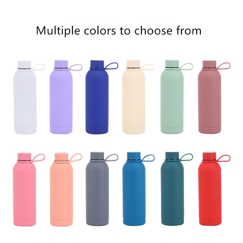 500ml New 304 Stainless Steel Small Mouth Bottle Outdoor Sports Car Portable Rubber Paint Insulation Cup Cold Water Bottle