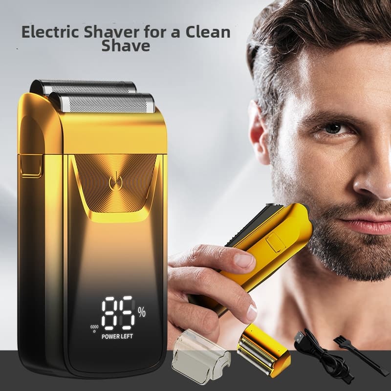 High Power Smart Electric Shaver with Digital Display Fully Washable Metal Reciprocating Rechargeable Men's Grooming Tool