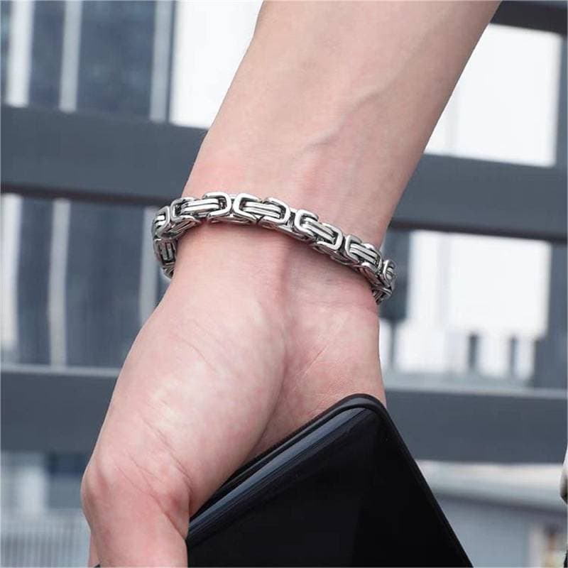 Men's Hip Hop Punk Rock Street Stainless Steel Bracelet Titanium Steel Emperor Chain 21cm