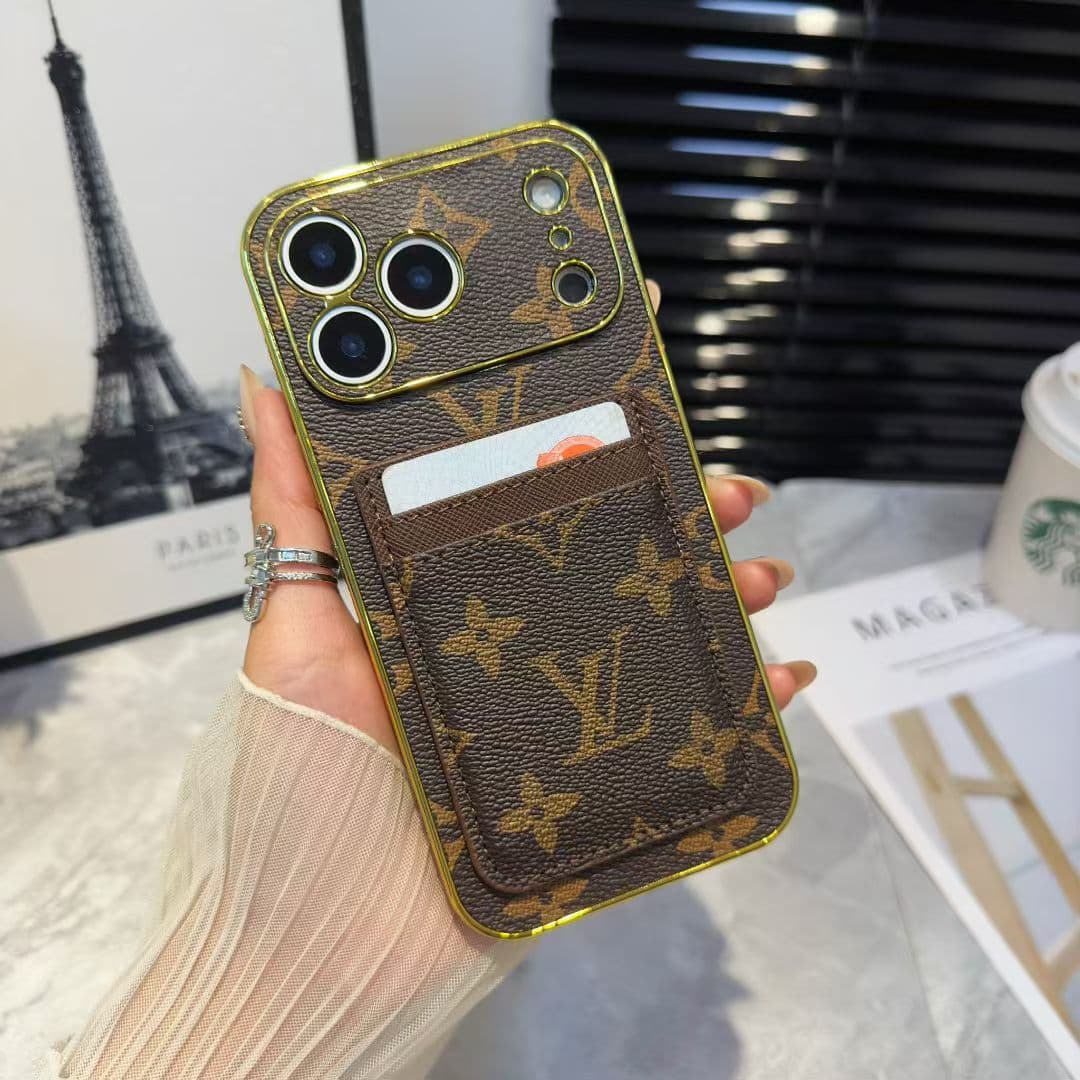 Étui tendance avec porte-cartes et bandoulière pour iPhone 12, 13 Pro, 14, 15, 16 et 17 Pro Max