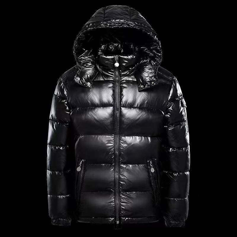 Down Coat Bright Face Trend Hooded Short Thick Winter Bomber Shiny Puffer Men's Jacket