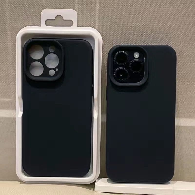 Coque en silicone solide pour iPhone 15 Pro Max, couleur liquide, avec étiquette 14 Pro, 13 Premium, 12 (pack complet)