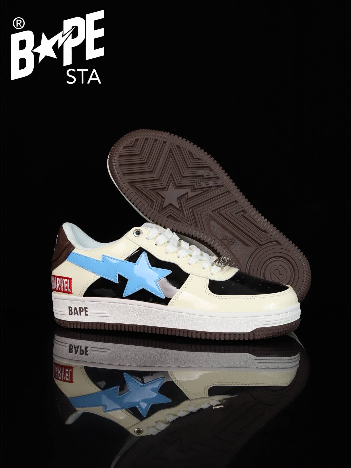 Chaussures de planche classiques en cuir laqué A BATHING-APE, Air Force n°1, pour hommes et femmes, 22 couleurs disponibles
