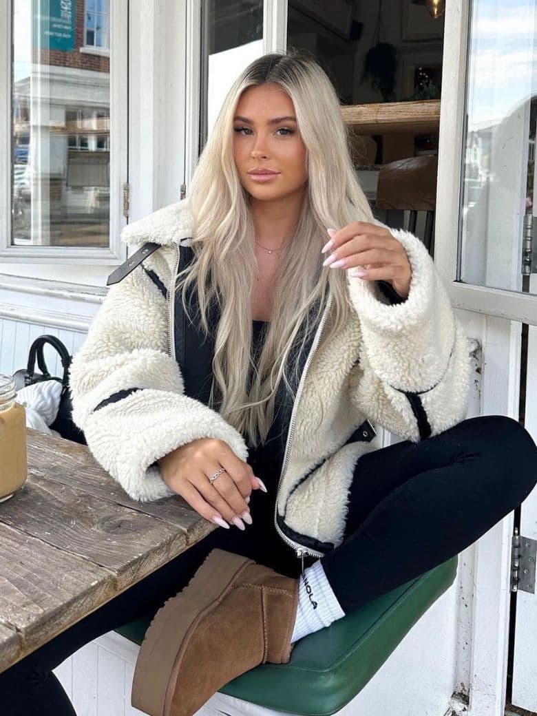 Women's Lamb Wool Coat , Motorcycle Fur All-in-one Motorcycle Thickened Jacket For Women