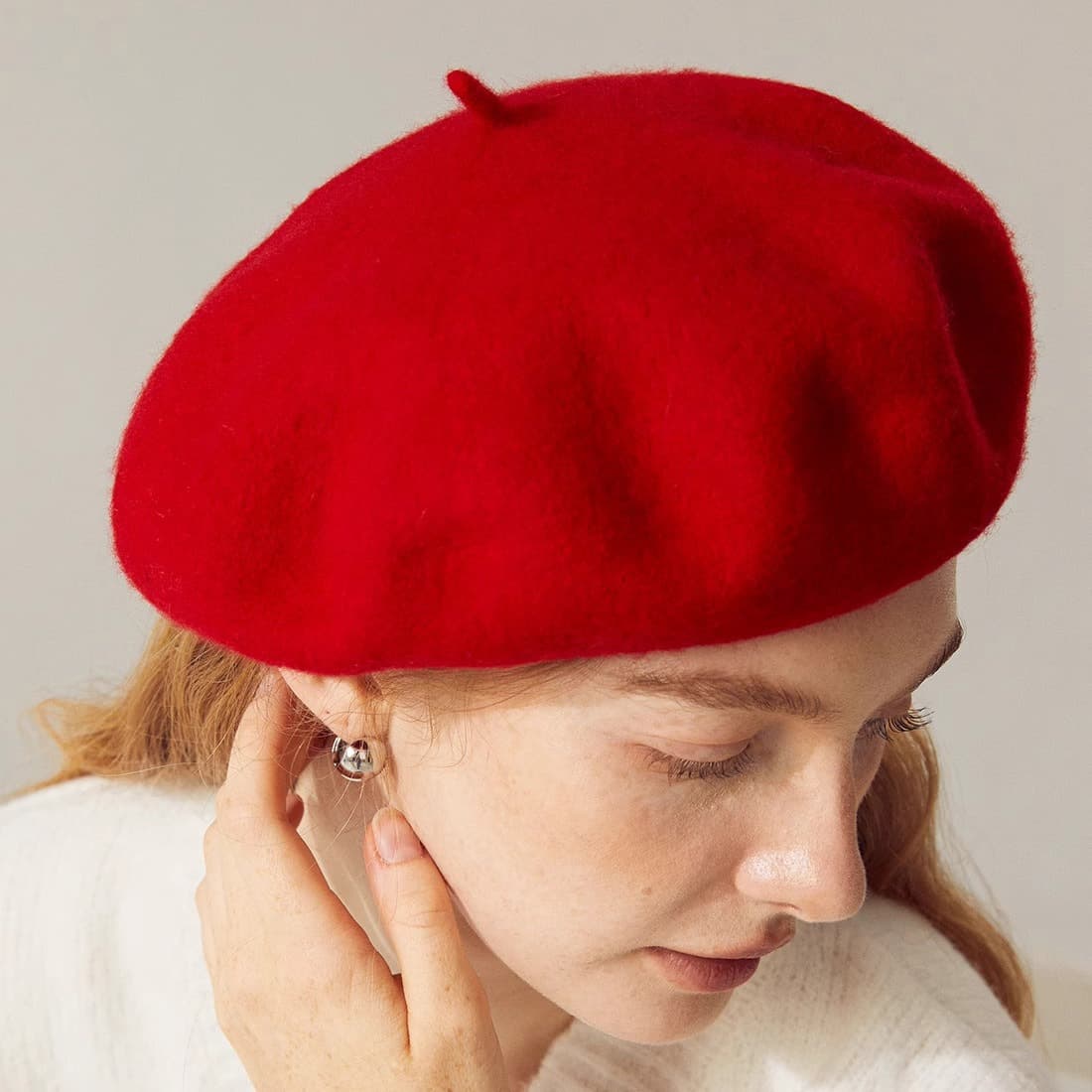 Unisex Wool beret Lady Candy Color Fall/Winter Beret Bud Hat Retro Painter hat Lady